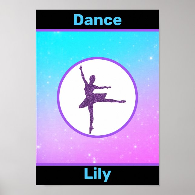 Girls Dance Pastel Personalised Poster (Front)