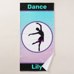 Girls Dance Pastel Personalised Towel