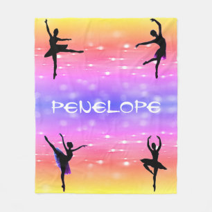 Girls Dance Rainbow Fleece Blanket