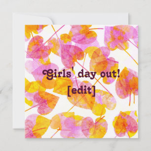 Girls' Day Out - Autumn Leaves Card Invitation