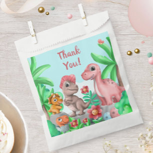 Girl's Dinosaur Birthday Thank You Favour Bag