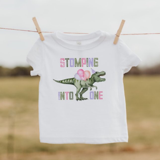Girl's Dinosaur Stomping Into One Shirt (Creator Uploaded)