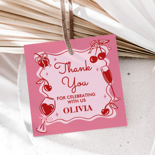 Girls Dirty Thirty Birthday Square Favour Tags