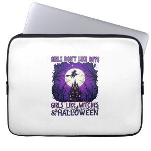 Girls Dont Like Boys Witches Halloween Haunted Hou Laptop Sleeve