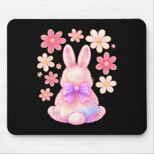 Girls Easter Bunny Face Pink Easter Kids Toddler G Mouse Pad