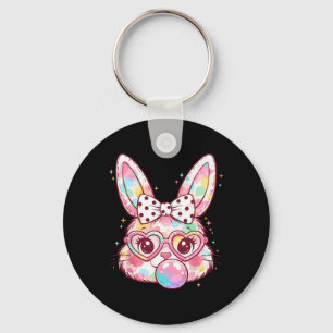 Girls Easter Cute Bunny Face Pink Easter Kids Girl Key Ring