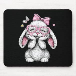 Girls Easter Cute Bunny Face Pink Easter Kids Todd Mouse Pad