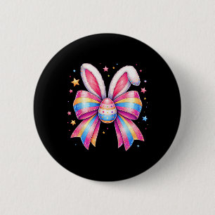 Girls Easter Cute Coquette Bow Egg Easter Kids Gir 6 Cm Round Badge