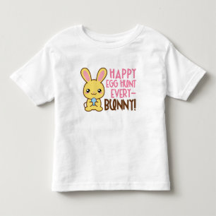 Girls Easter egg hunt bunny word art t-shirt