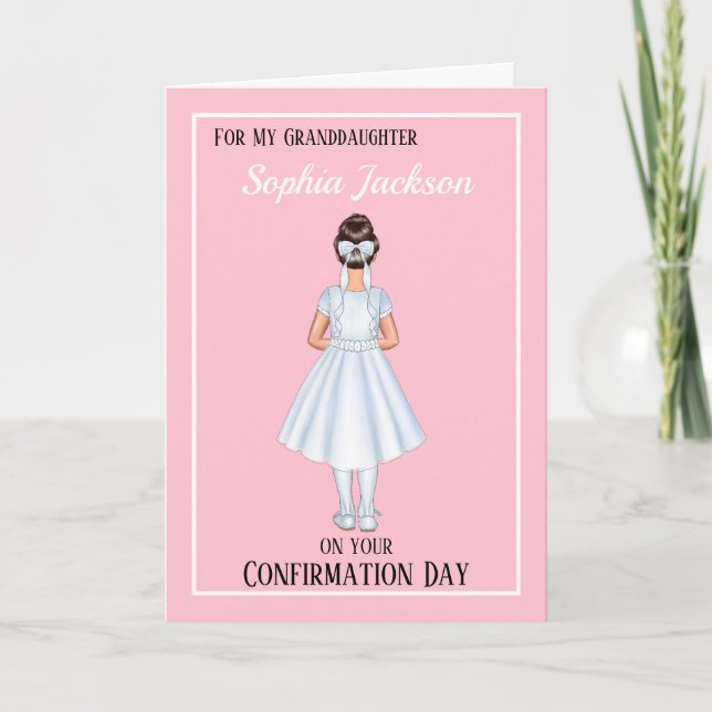 Girls Elegant Confirmation Card Granddaughter (Front)