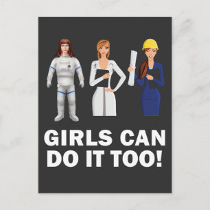 Girls Empowerment Equality Strong Female Power Postcard
