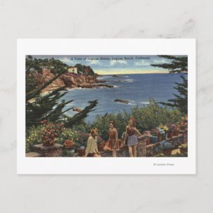 Girls Enjoying a Vista of Laguna Shores Postcard
