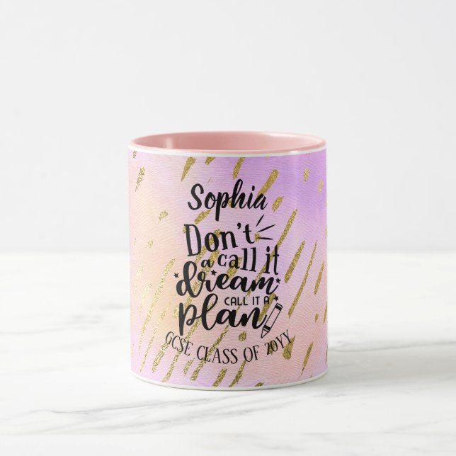 Girls Exam Success Mugs Motivational Quotes PINK (Center)
