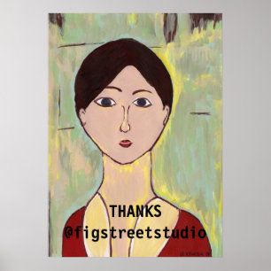 Girl's Face after Matisse, add text Poster
