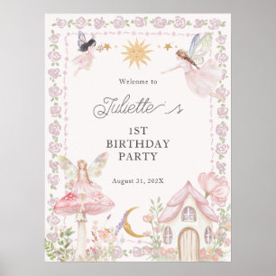 Girls Fairy Garden Birthday Poster
