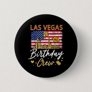 Girls Family Las Vegas Birthday Crew Squad Bday 6 Cm Round Badge