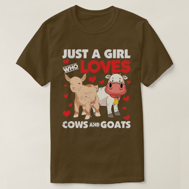Girls Farming Cow Farmer Women Farm Animal Goat T-Shirt (Design Front)