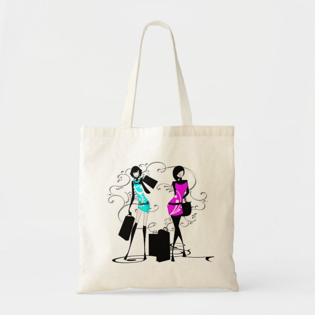 Girls fashion models chic elegant tote bag (Front)
