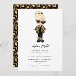 Girls Fashion Night Party Invitation