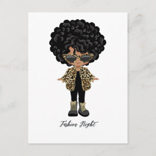 Girls Fashion Night Party Postcard