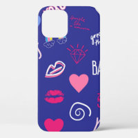 girls fashion seamless pattern with slogan. Hand d