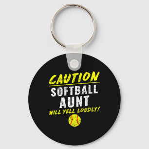 Girls Fastpitch Softll Aunt Funny Key Ring