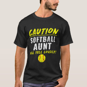 Girls Fastpitch Softll Aunt Funny  T-Shirt