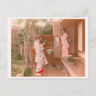 "Girls' Feelings" 乙女心 日本 着物 Postcard