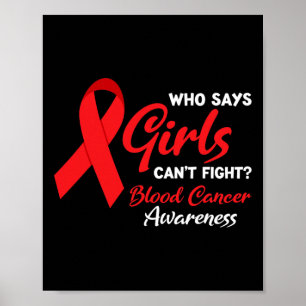 Girls Fight Blood Cancer Awareness Blood Cancer Poster