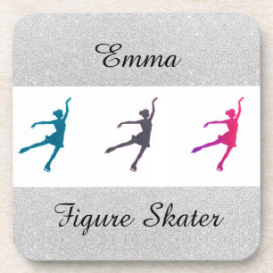 Girls Figure Skater / Ice Skating Personalised Coaster