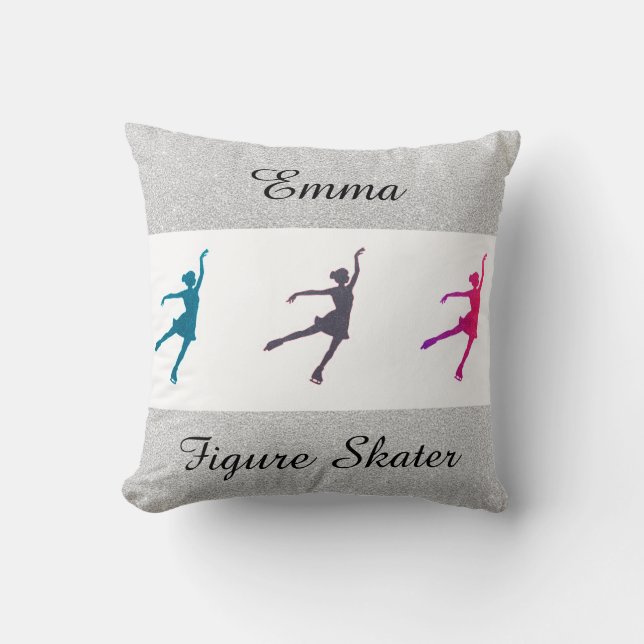 Girls Figure Skater / Ice Skating Personalised Cushion (Front)