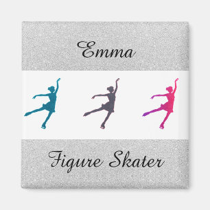 Girls Figure Skater / Ice Skating Personalised Magnet