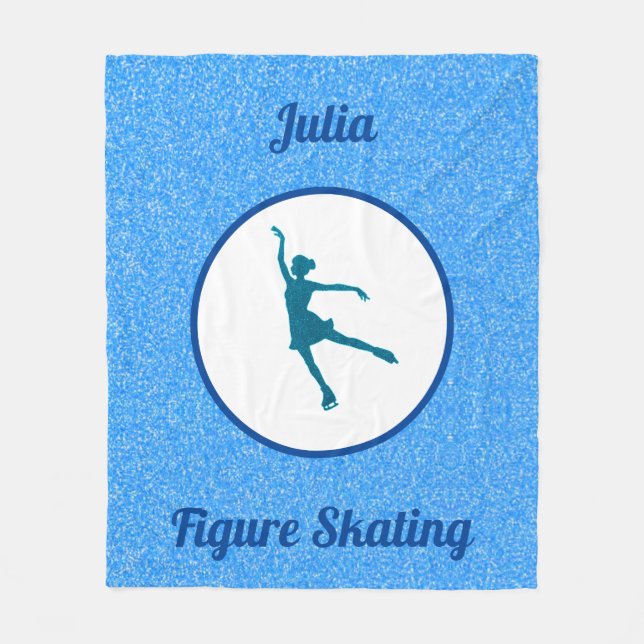 Girls Figure Skating Fleece Blanket (Front)