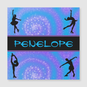Girls Figure Skating Personalised Magnetic Card