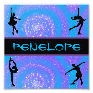 Girls Figure Skating Personalised Photo Print
