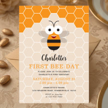 Girl's First Birthday 1st Bee-Day Cute Honeybee