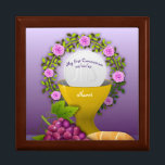 Girls First Communion Holy Eucharist Memory Box<br><div class="desc">Edit your Godchild's name and a personalised greeting as desired to make this Goddaughter or Godson gift a very special keepsake gift. God parents (Godmother or Godfather) will find a wide selection of Godchild gifts here for all occasions, some religious, other seasonal and personal such as Baptism, 1st Communion, Conformation,...</div>