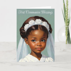 Girl's First Communion Retro Style Card