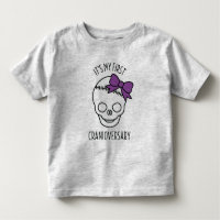 Girls First Cranioversary Skull with Bow