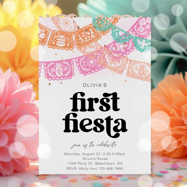Girl's First Fiesta Birthday Invitation (Creator Uploaded)