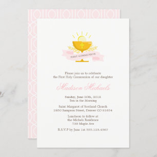 Girls First Holy Communion Invitation
