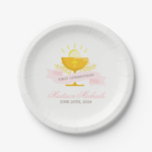 Girls First Holy Communion Personalised Paper Plate