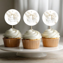 Girl's First Holy Communion Stylish Ivory Bow