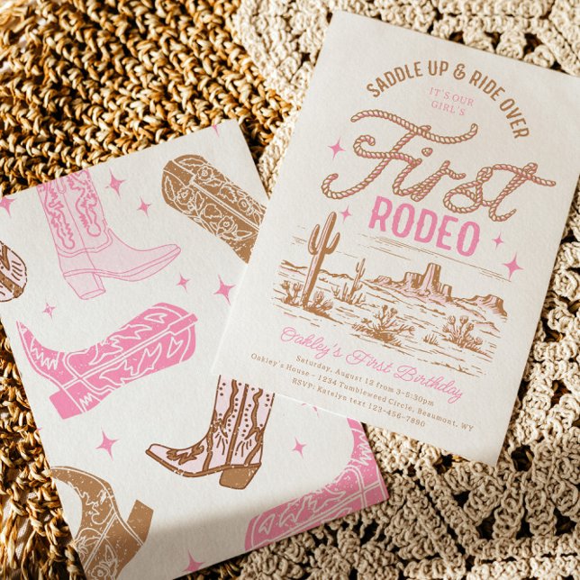 Girl's First Rodeo Birthday Invitation (Creator Uploaded)