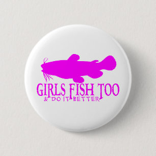GIRLS FISH TOO CATFISH 6 CM ROUND BADGE