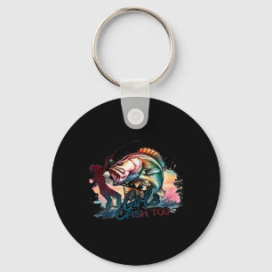 Girls Fish Too Fishing Large Mouth B Graphic Fishe Key Ring