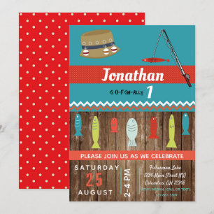 Girls Fishing Kids Birthday Party Invite