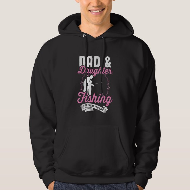 Girls Fishing Kids Fish Dad Daughter Matching Fish Hoodie (Front)