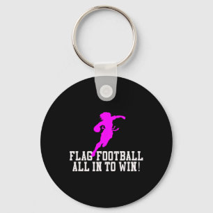 Girls Flag Football For Kids Youth Or Women Adults Key Ring