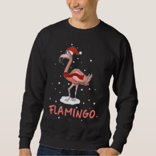 Girls Flamingo Lady Santa Christmas  T Sweatshirt